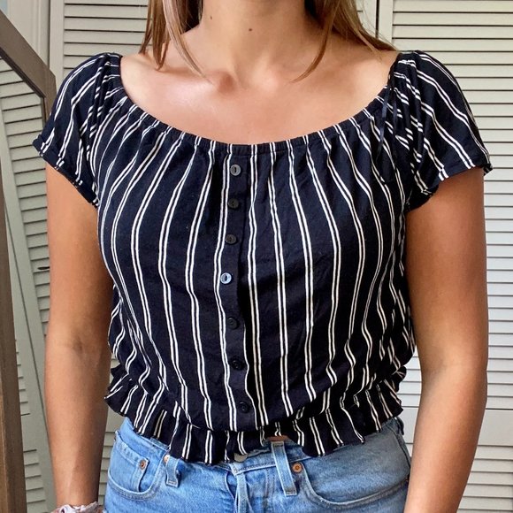 H&M Striped Ruched Top - Picture 4 of 7